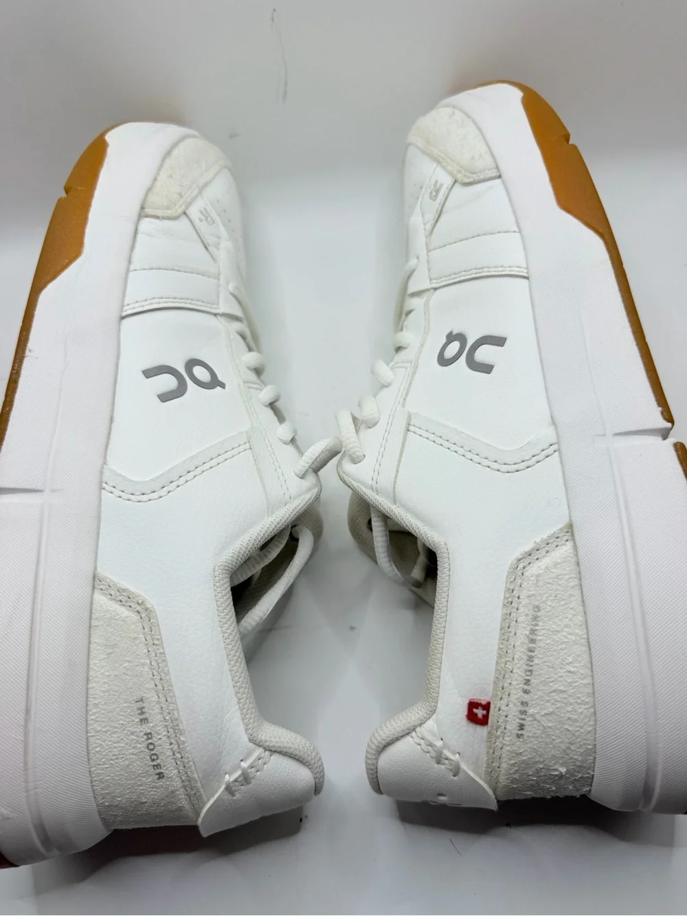 On Running Women's White and Gum-Soled Low-Top Sneakers